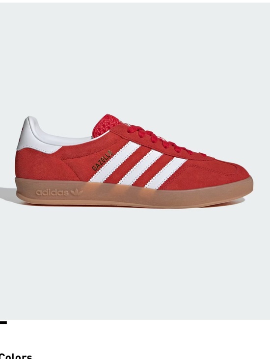 adidas Shoes - adidas Gazelle Red Suede Sneakers with White Stripes
